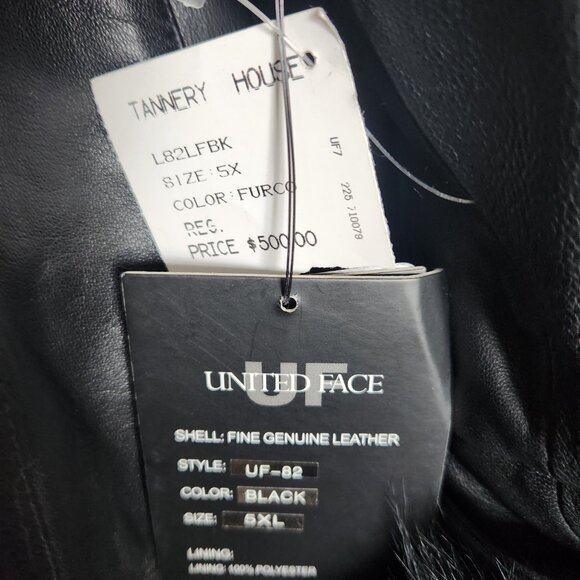 #717 5XL leather/fox fur coat - Picture 5 of 5